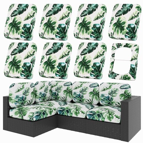 8Pcs Patio Cushion Covers (Monstera Deliciosa / 8PCS)