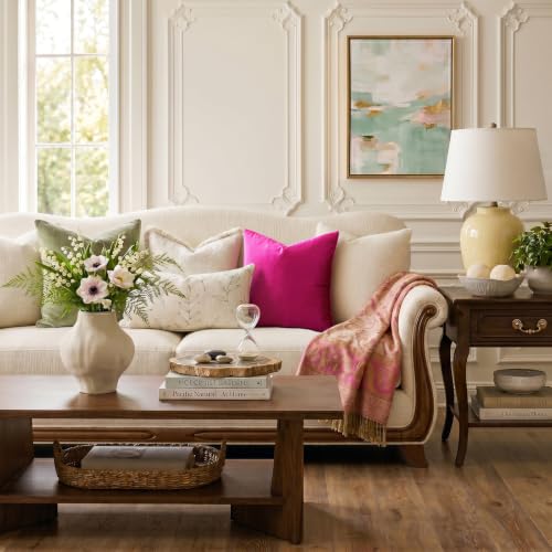 Hot Pink Velvet Pillow Covers 18x18 Decorative Pillows Pack of 2 (Hot Pink / 18" x 18" (Pack of 2))