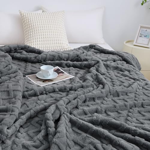Fleece Throw Blanket for Couch Sofar 50"x60" Grey (Gray / Throw(50×60in))