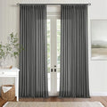 Charcoal Gray Linen Pinch Pleat Semi Sheer 108 Inch Curtains 2 Panels Set (Charcoal Grey / 40"W x 108"L (Pack of 2))