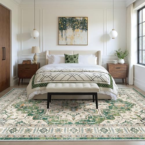 6x9 Area Rugs for Living Room (Green / 6' x 9' (Rectangular))