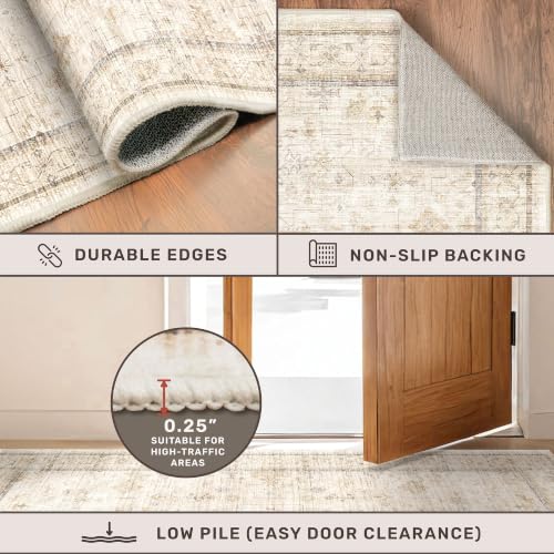 Beige Boho Bathroom Rug 2x7 (2' x 7' (Runner) / Light Sand Beige)