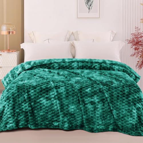 3D Fleece Twin Size Blanket for Bed (Tie-dye Teal / Twin ( 90x66 IN ))