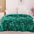 3D Fleece Twin Size Blanket for Bed (Tie-dye Teal / Twin ( 90x66 IN ))
