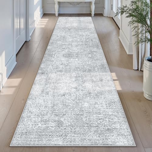 2x8 Runner Rug Vintage Gray Distressed (Distressed Grey / 2' x 8' (Runner))