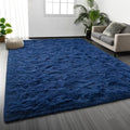 Large Shag Area Rugs 5 x 8 (Navy Blue / 5' x 8' (Rectangular))