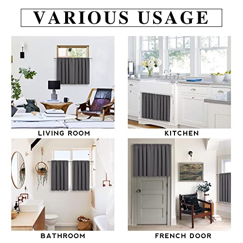 2 Panels Blackout Doorway Curtains (Grey / 42"W x 80"L (Pack of 2))