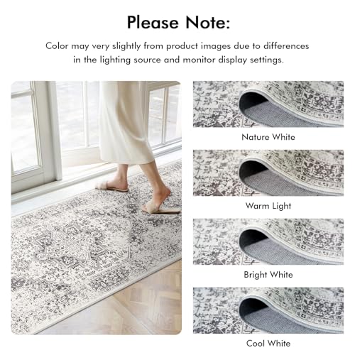 2x3 Washable Area Rug for Entryway (Distressed Grey / 2x3)