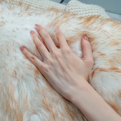 Faux Fur Sheepskin Rug (2' x 6' (Runner) / White and Yellow)