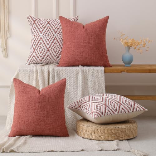 Throw Pillow Covers 20x20 (Coral / 20" x 20" (Pack of 4))