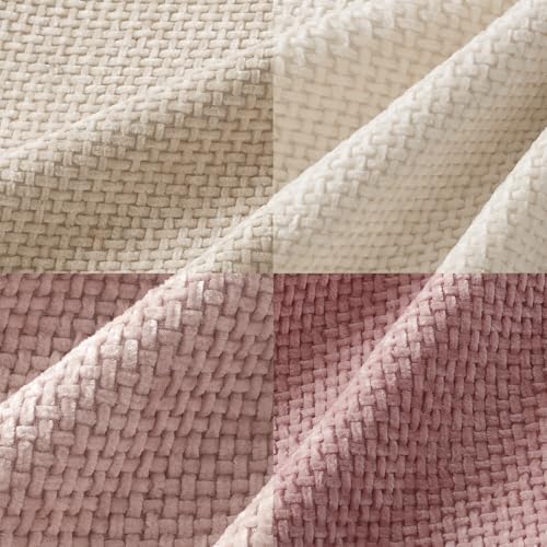 Soft Decorative Chenille Pillow Covers Light Pink 20x20 Pack of 4 (20" x 20" (Pack of 4) / Neutral Pink)