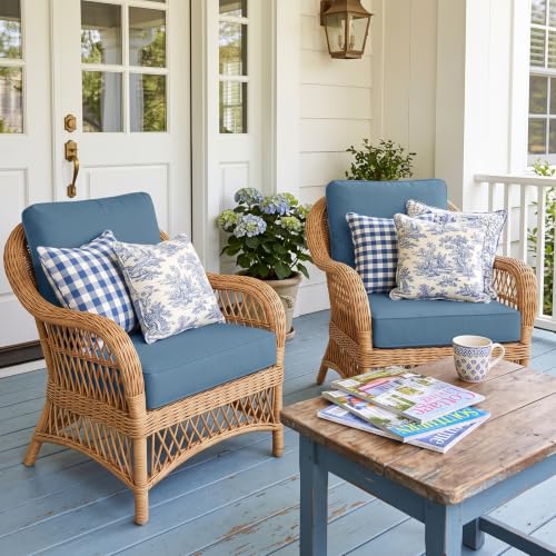 4 Pcs Stretch Cushion Covers (Dusty Blue / Seat Cover)