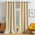 Cream Beige Blackout Bedroom Curtains Drapes 96 Inch Long 52"x96" (Cream Beige / 52"W x 96"L (Pack of 2))