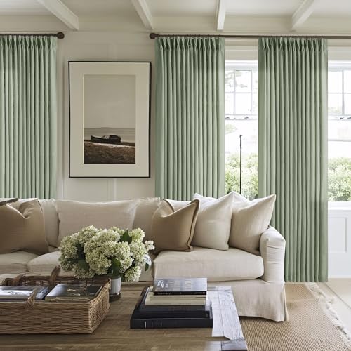 Sage Green 120 Inch Curtains High Ceiling Tall Curtains 2 Panels Set (Sage Green / 40"W x 120"L (Pack of 2))