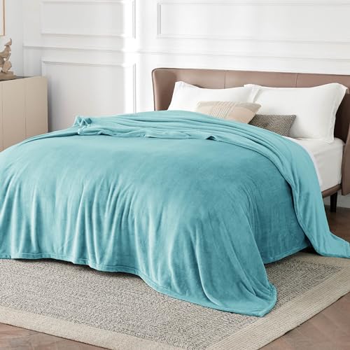 GentleSoft Fleece King Size Blankets for Bed River Blue (River Blue / King (108" x 90"))