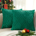 Faux Fur Plush Soft Green Throw Pillow Covers 20x20 Set of 2 (20" x 20" (Pack of 2) / Green)