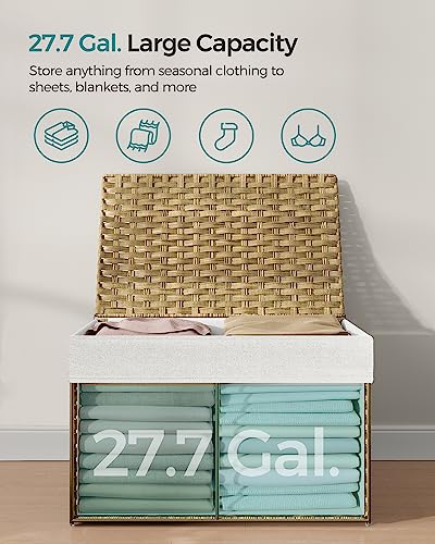 Woven Storage Basket with Lid (105 L / Natural)