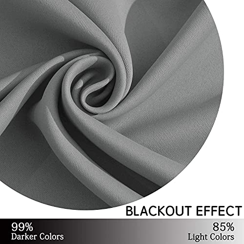 Grey Room Darkening Curtains 42x63 inch Gray Grommet (Grey / 42"W x 63"L (Pack of 2))