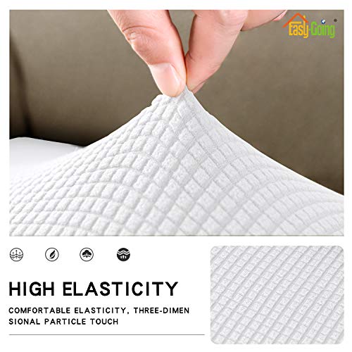 Stretch 1 Piece Loveseat Couch Cushion Cover for Sofa (Medium / Snow White)