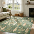 Washable Rugs 8x10 Area Rug for Living Room (8' x 10' (Rectangular) / Tree of Life-green)