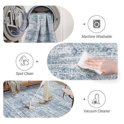 9x12 Area Rugs for Living Room Washable Rug Non (Blue / 9' x 12' (Rectangular))