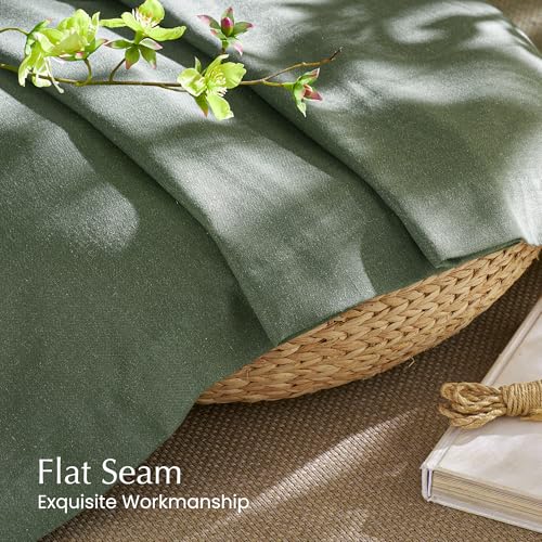 Linen Forest Green Curtains 96 inches Long (Forest Green / 55"W x 96"L (Pack of 2))