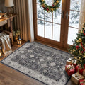 Washable 3x4 Entryway Area Rugs (3x4 / Black/Navy)