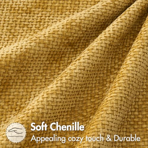 Decorative Lumbar Throw Pillow Covers 12x20 in Mustard Yellow 2 Pack (20" x 12" (Pack of 2) / Gold)