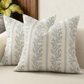 Vintage Throw Pillow Covers 22x22 Set of 2 (Light Blue / 22" x 22" (Pack of 2))