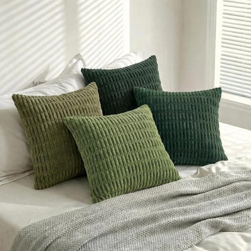 4 Packs Decorative Throw Pillow Covers for Living Room Couch Bed (26" x 26" (Pack of 4) / Green Series)