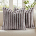 Fall Faux Fur Throw Pillow Covers 20x20 Set of 2 Brown White (Brown White / 20" x 20" (Pack of 2))