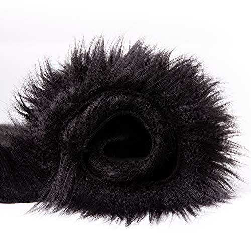 Ashler faux fur rug (5' x 3' (Rectangular) / C-black)