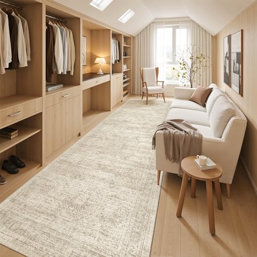 Washable 3x10 Hallway Runner Rug Non (Beige / 3' x 10' (Runner))