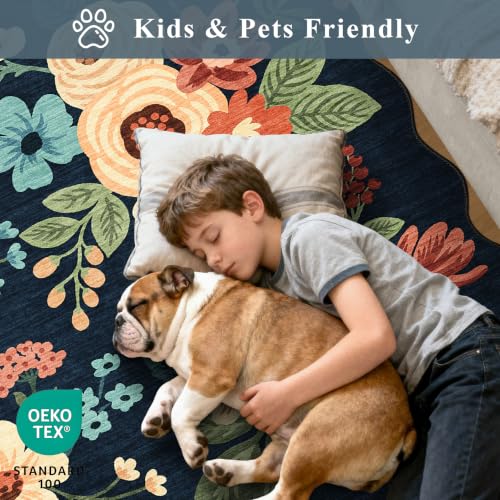 5x7 Area Rugs for Bedroom (Navy Blue (Big) / 5' x 7' (Rectangular))