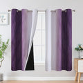 Purple and Greyish White Ombre Blackout Curtains for Bedroom 63 Inches Long (Purple and Greyish White / 42"W x 63"L (Pack of 2))