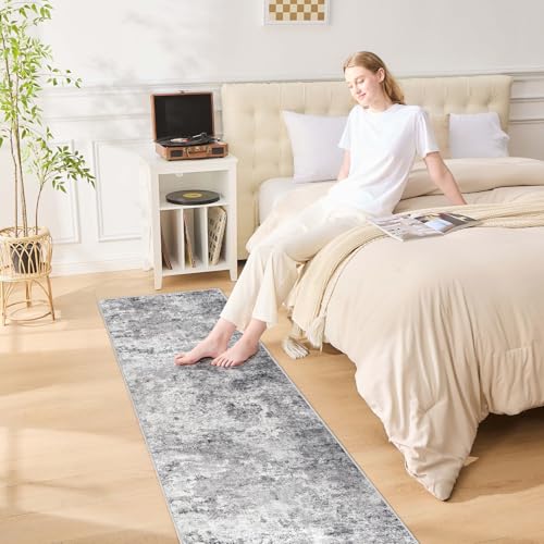 2x8 Washable Runner Rug for Hallway (Grey / 2' x 8' (Runner))