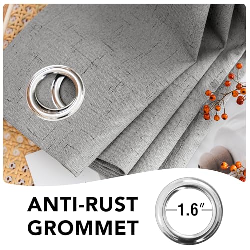 100% Blackout Linen Curtains 45" L 2 Panels Dove Gray (Dove Gray / 52"W x 45"L (Pack of 2))
