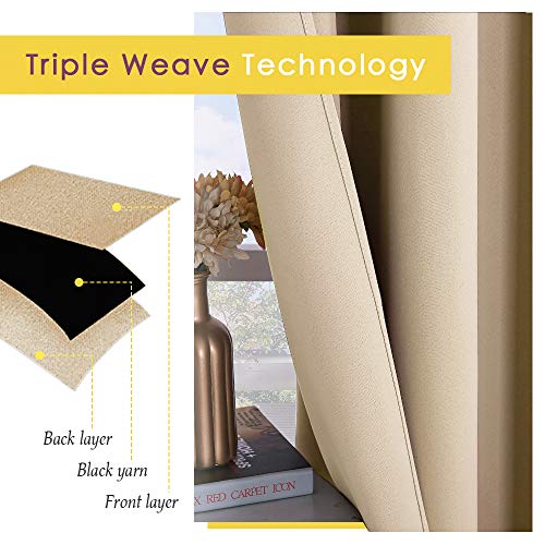 Room Darkening Window Curtain Panels (Biscotti Beige / 70"W x 84"L (Pack of 2))