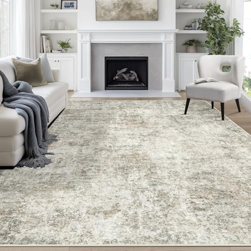 9x12 Area Rugs for Living Room Washable Bedroom Dining Room Beige Brown (Beige/Brown / 9' x 12' (Rectangular))