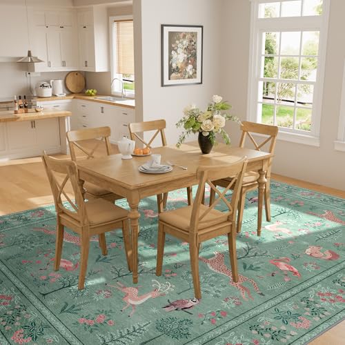 5x7 Area Rugs (Teal (Animal) / 5' x 7' (Rectangular))