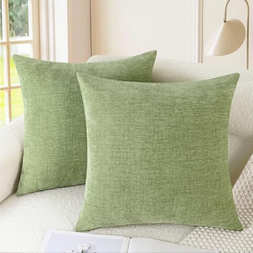 Decorative Couch Throw Pillow Covers 24 X 24 Inches Sage Green (24" x 24" (Pack of 2) / Sage)
