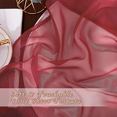Voile Sheer Curtains (Haute Red / 54"W x 84"L (Pack of 2))