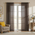 Patio Curtains for Sliding Door 90 inch Length 2 Panels Set (50"W x 90"L (Pack of 2) / Dark Brown)