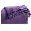Super Soft Throw Blanket Premium Silky Flannel Fleece Throw Size Purple Microfiber Lightweight Blanket All Season Use (Purple / Throw(50"x60"))