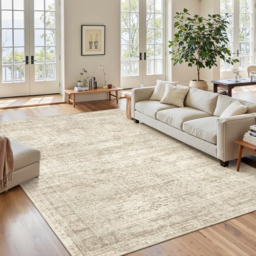 7x9 Area Rug for Living Room Washable Rugs Non (Beige / 7' x 9' (Rectangular))