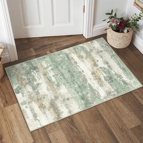 2x3 Green Abstract Area Rug (Light Green/Cream / 2' x 3' (Rectangular))