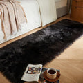 Faux Fur Rug Black Ultra Soft Fluffy Shag Sheepskin Rug (2' x 6' (Rectangular) / Black)