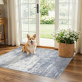 Washable 2x3 Entryway Area Rug (2' x 3' (Rectangular) / Blue/Ivory)