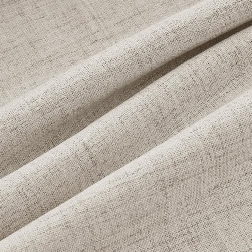 100% Blackout Linen Curtains for Bedroom 42 x 84 Inch Stone 2 Panels (Stone / 42"W x 84"L (Pack of 2))