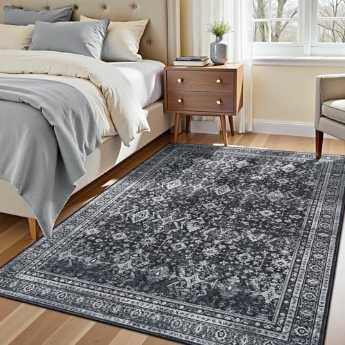5x7 Area Rugs for Living Room Bedroom (Black / 5' X 7' (Rectangular))